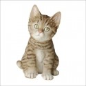 Chaton assis gris 20 cm