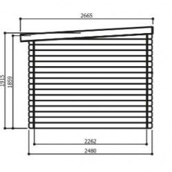 dimension vue de cote abri de jardin hof en bois 5m