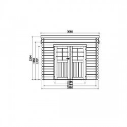 abri de jardin brest en bois vue de face