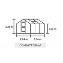 Serre en verre trempé Compact 5 m²