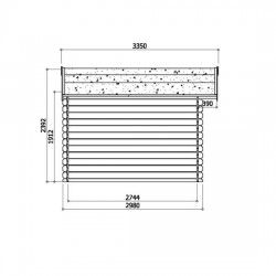 abri de jardin chimay en bois 9m vue de cote avec dimensions