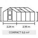 Serre en verre trempé Compact 6,6m²