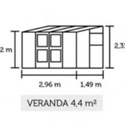 Serre en verre trempé Véranda 4.4 m²