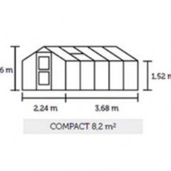 Serre polycarbonate Compact 8,2m² 