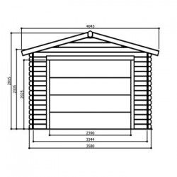 Garage traditionnel en bois 16,20 m² avec porte motorisée