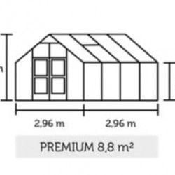 Serre en verre polycarbonate Premium 8.8 m²