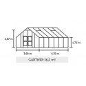 Serre en verre polycarbonate Gardener 16.2 m²