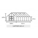 Serre en verre polycarbonate Gardener 18.8 m²