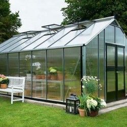 Serre en verre polycarbonate Gardener avec base 21.40 m²