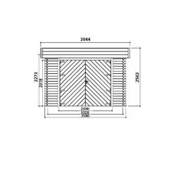 dimensions vue de face garage moderne en bois 17m