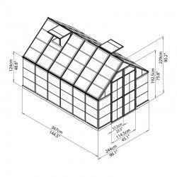 Plan Serre Octave polycarbonate 8,8 m²