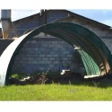 Abri tunnel largeur 4.50 m pas à 1 m bâche camion 720 g/m²