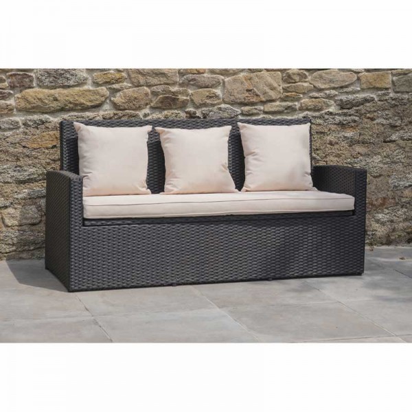 Salon Bas De Jardin Resine Tressee Fidji Noir 5 Personnes