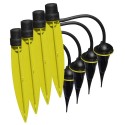 Lot de 4 pieds goutteurs Iriso jaune et noir pour arrosage goutte à goutte sur bouteille