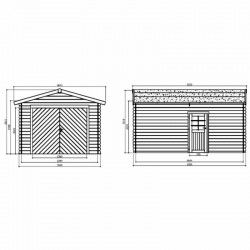 Garage traditionnel en bois 16,20 m² avec double porte