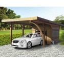 Carport 4064 x 7064 mm avec abri de rangement