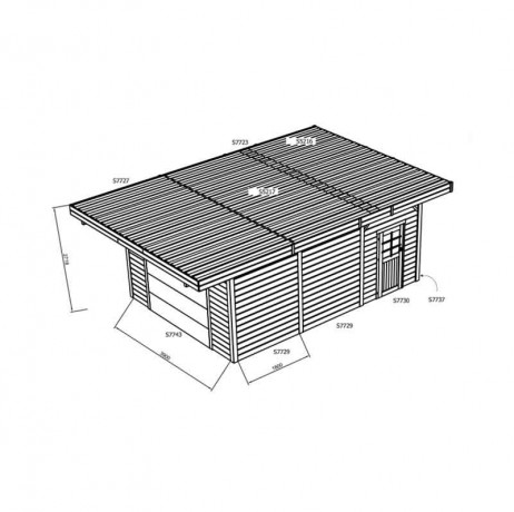 Carport 5064 x 7064 mm garage