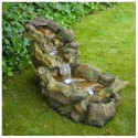 Fontaine de jardin chute d'eau Aspen à éclairage LED avec pompe