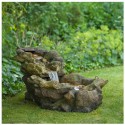 Fontaine de jardin chute d'eau Aspen à éclairage LED avec pompe