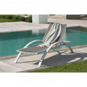 Chaise longue Barcelona taupe et blanche