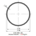 Tube rond en acier galvanisé 38mm brut coupé