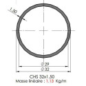Tube rond en acier galvanisé 32mm brut coupé