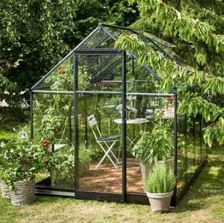 Serre de jardin adossée en verre trempé Qube Lean-to 68 – 4,7 m² - Halls