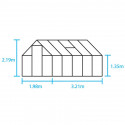 Serre de jardin Qube 610 de 6.40 m²