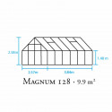 Serre de jardin Magnum 128 en verre trempé - 9.90 m²