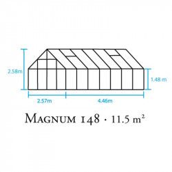 Serre en verre trempé Magnum 148 - 11.50 m²