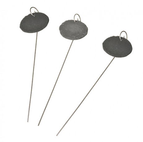 Lot 3 étiquettes pour plantes en ardoise