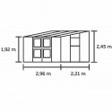 Serre adossée Véranda en verre trempé 6.6 m²