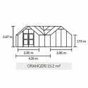 Serre en verre trempé Orangerie 15.2 m²