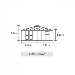 Serre en verre trempé Oasis 8.8 m²