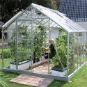 Serre en verre trempé Carvi aluminium naturel