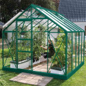 Serre en verre trempé Carvi aluminium laqué vert