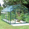 Serre en verre trempé Uranus aluminium laqué vert
