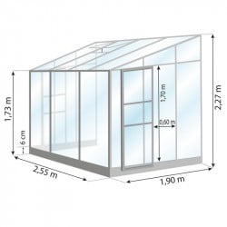 Serre adossée IDA 5200 de 4.90 m² 