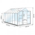 Serre en verre trempé Uranus 9.70 m²