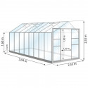 Dimensions de la serre en verre trempé LAURUS de 12.90 m²