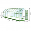 Dimensions Serre en verre trempé aluminium laqué vert