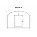 Serre tunnel Deschamps pieds droits largeur 3 m hauteur 2.20 m pas à 1.50 m