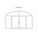 Serre tunnel Deschamps pieds droits largeur 4 m hauteur 2.60 m pas à 2 m