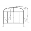 Serre tunnel Deschamps pieds droits largeur 4 m hauteur 2.60 m pas à 2 m