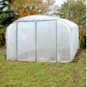 Serre tunnel Deschamps pieds droits largeur 4 m hauteur 2.60 m pas à 2 m