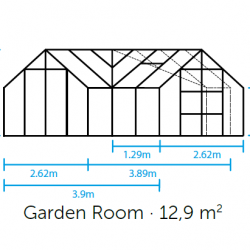 Serre de jardin Garden Room verre trempé 12.90m²