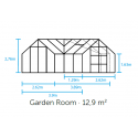 Serre de jardin Garden Room verre trempé 12.90m²