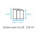 Serre adossée en verre trempé 0.80m²