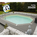 Piscine Océa 355 x 550 Liner Beige + Robotclean Accu OFFERT