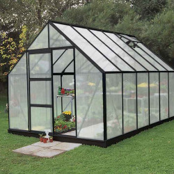 Serre de jardin Universal en verre polycarbonate avec base 9.9m²